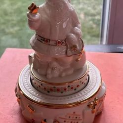 LENOX Holidays China Jewels Musical Figurines CAROUSEL OLD ST NICK  Has The Original Box 