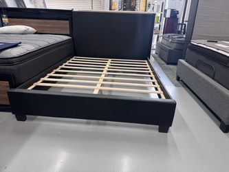 Full Black Bed Frame Platform Full Bed Frame  - NEW