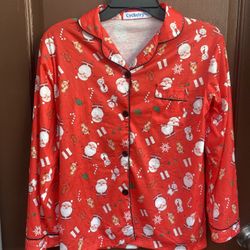 Christmas Button Down Pajama Shirt 14