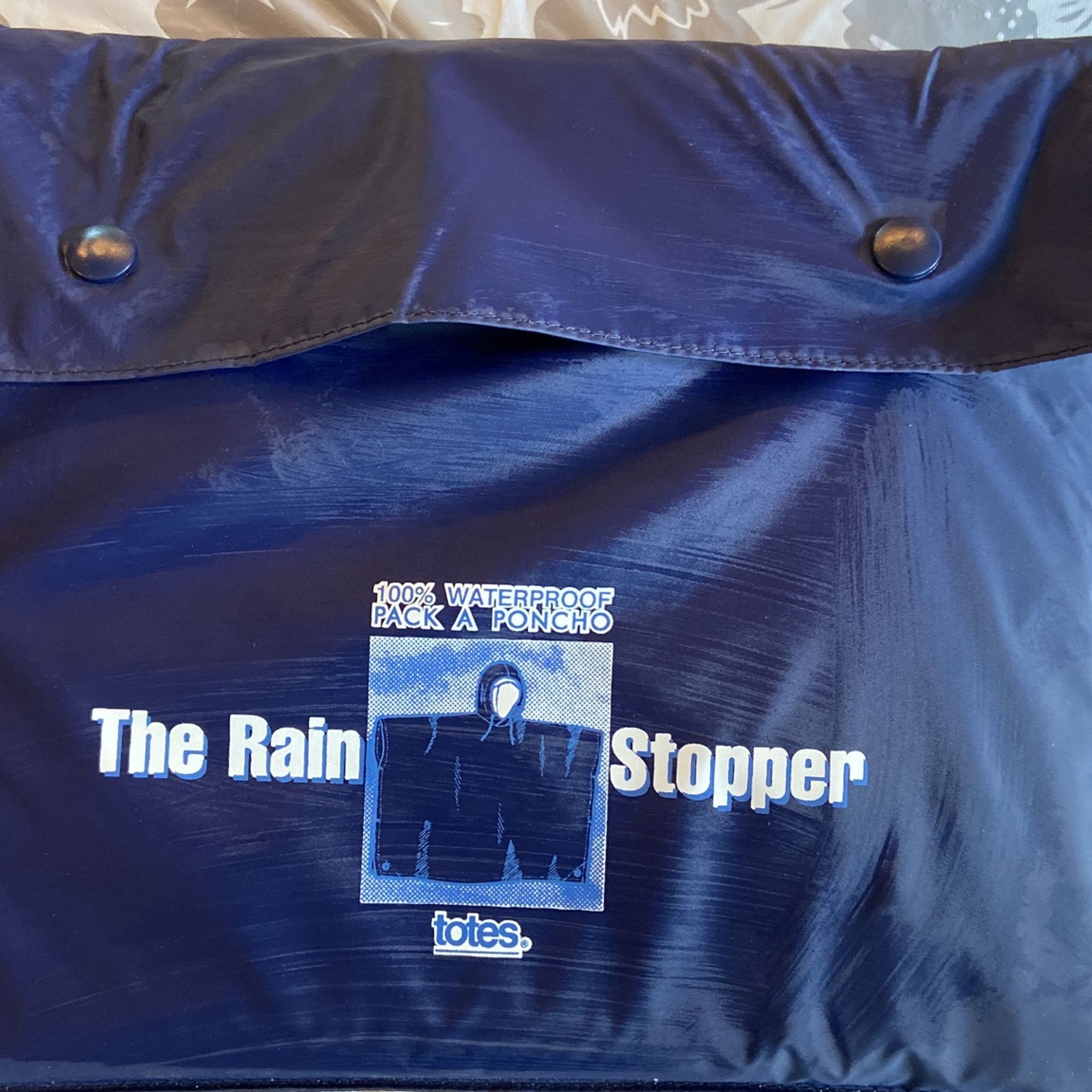 Totes Waterproof Poncho -Navy
