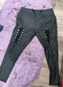 Killstar Leggings Leather Material And Mesh Corset Looking Style