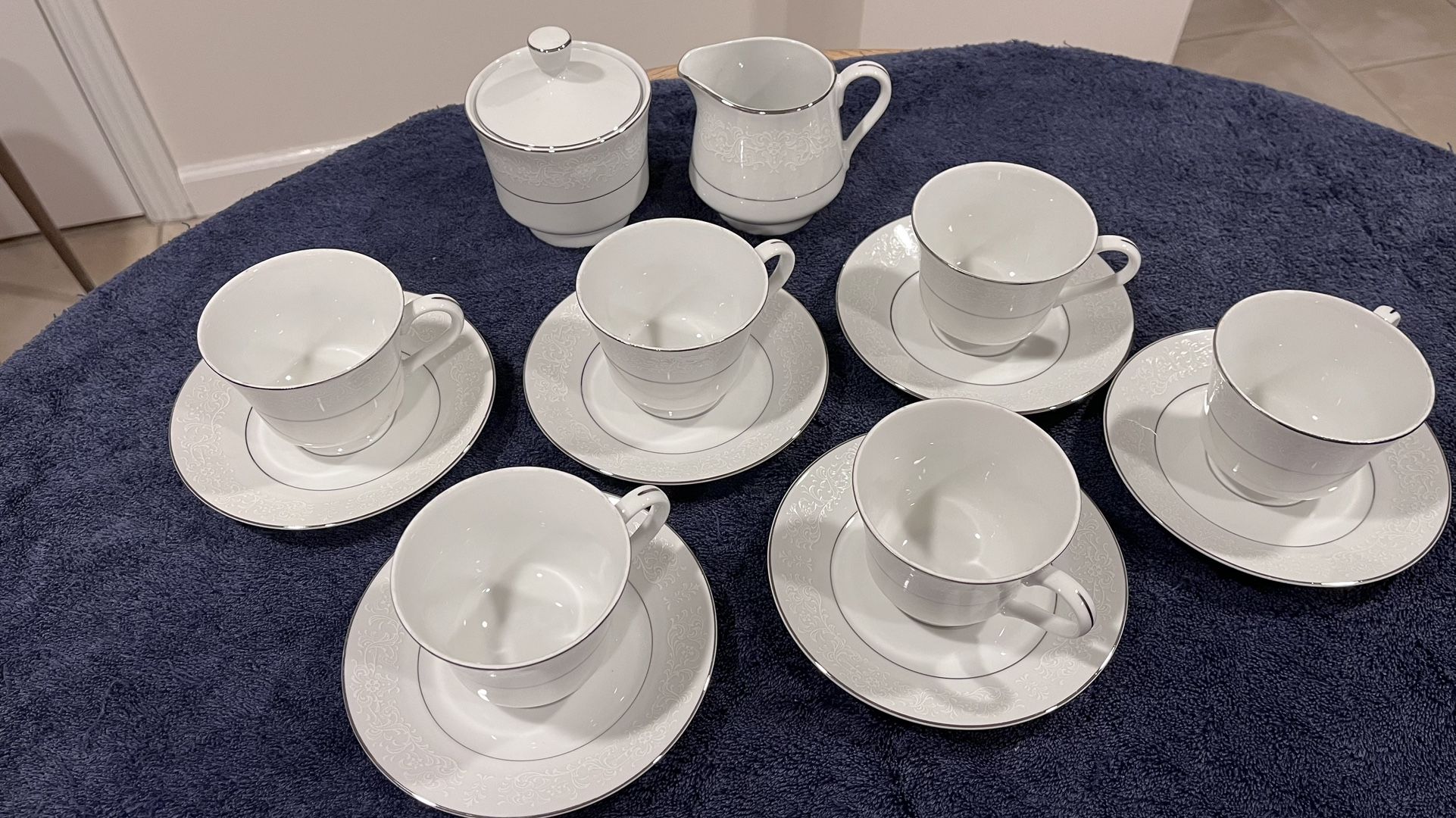 Rose China Spanish Lace Tea Set