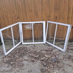 3 Craftsmen Windows 34x36 Wood Grids