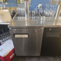 Kegco Black and Stainless Steel Four Tap Black Commercial Kegerator