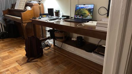 large study table with shelf