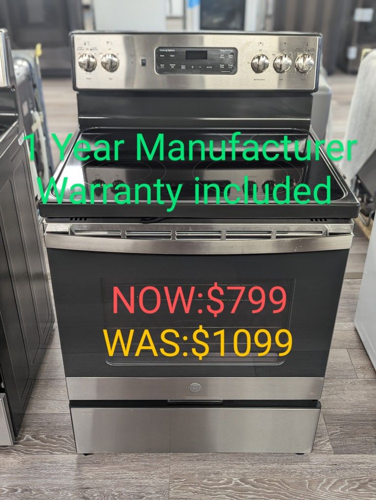 5.3cu Freestanding Electric Range with Convection Oven and Air Fry 