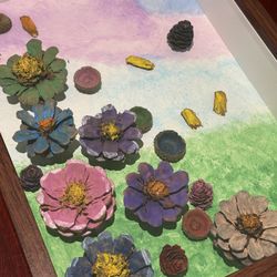 Handmade Pine Cone Painting