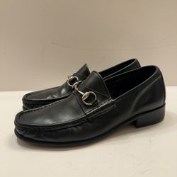 Gucci Men's Black Leather Horsebit Loafers US Size 7 D EUR 40 with COA