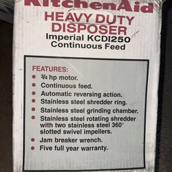 Kitchen Aid Heavy Duty Disposal 3/4 hp