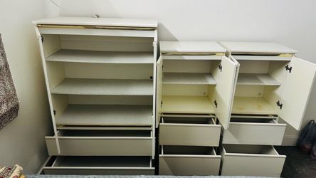 White Bedroom Cabinet Set with Drawers