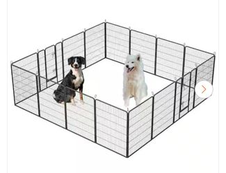 New in Box In-Ground Dog Playpen Outdoor 16 Panels Dog Pen 40" Height Dog Fence Exercise Pen w/ Door