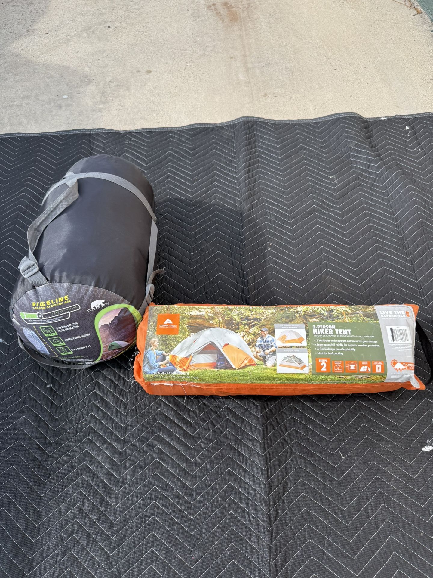 Camping Tent And Sleeping Bag