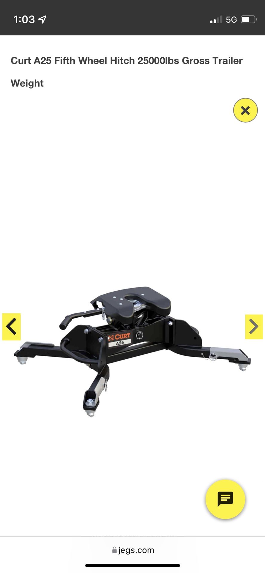 Fifth Wheel 5th Wheel Curt A25 Used, Good Condition