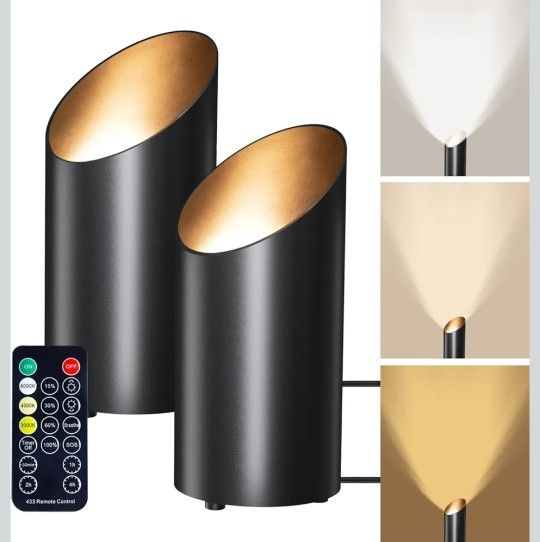 2 Pack Floor Can Lights - 6000K LED Up Lights with Remote and Timer, 3 Color Temperatures and Dimmable Uplighting Spotlights