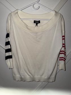 Express Striped Sleeve Knit Sweater
