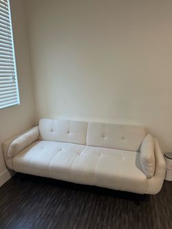Convertible Sofa Bed / Futon – Cream White