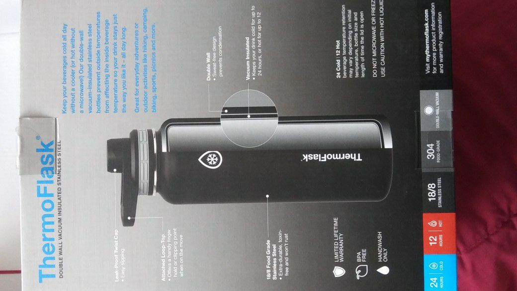 HYDRAPEAK Active 40 Oz Stainless Hot Cold Water Bottle w/ 3 Lids Silicon  Boot for Sale in Chula Vista, CA - OfferUp