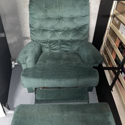 Green upholstered armchair recliner - Only available for 2 or 3 days