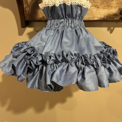 Vintage Ruffled Lampshade With Frame 