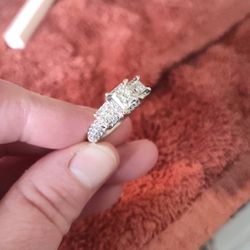 Natural Diamond Engagement Ring 14k White Gold