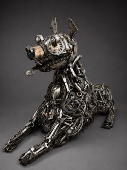 One-of-a-kind Scrap Yard Dog Sculpture