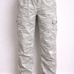 Calvin Klein Camo Cargo Pants L/G Elastic Waist Adjustable Gray