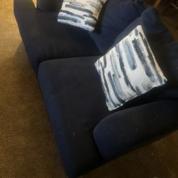 2 Couch Sofa ,  Dark Blue