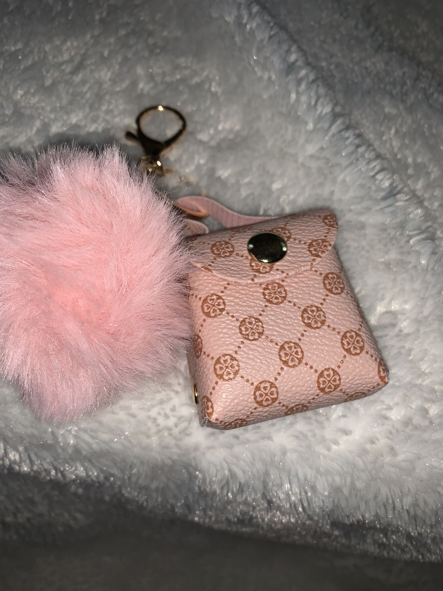 NEW Cute Leather Bag & Pom Pom Keychain