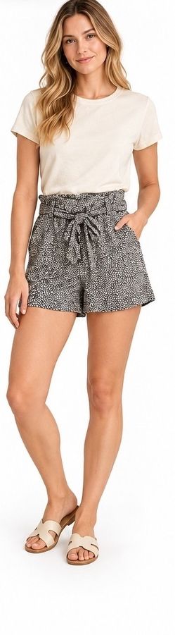 Thread & Supply Black Ivory Paperbag Tie Waist Shorts XS