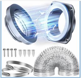Magnetic Dryer Vent Coupling, 4-Inch Dryer Vent Connector Magnetic quick-connect coupling with a 4-inch connector,sealing ring,wall-mount design,and 2