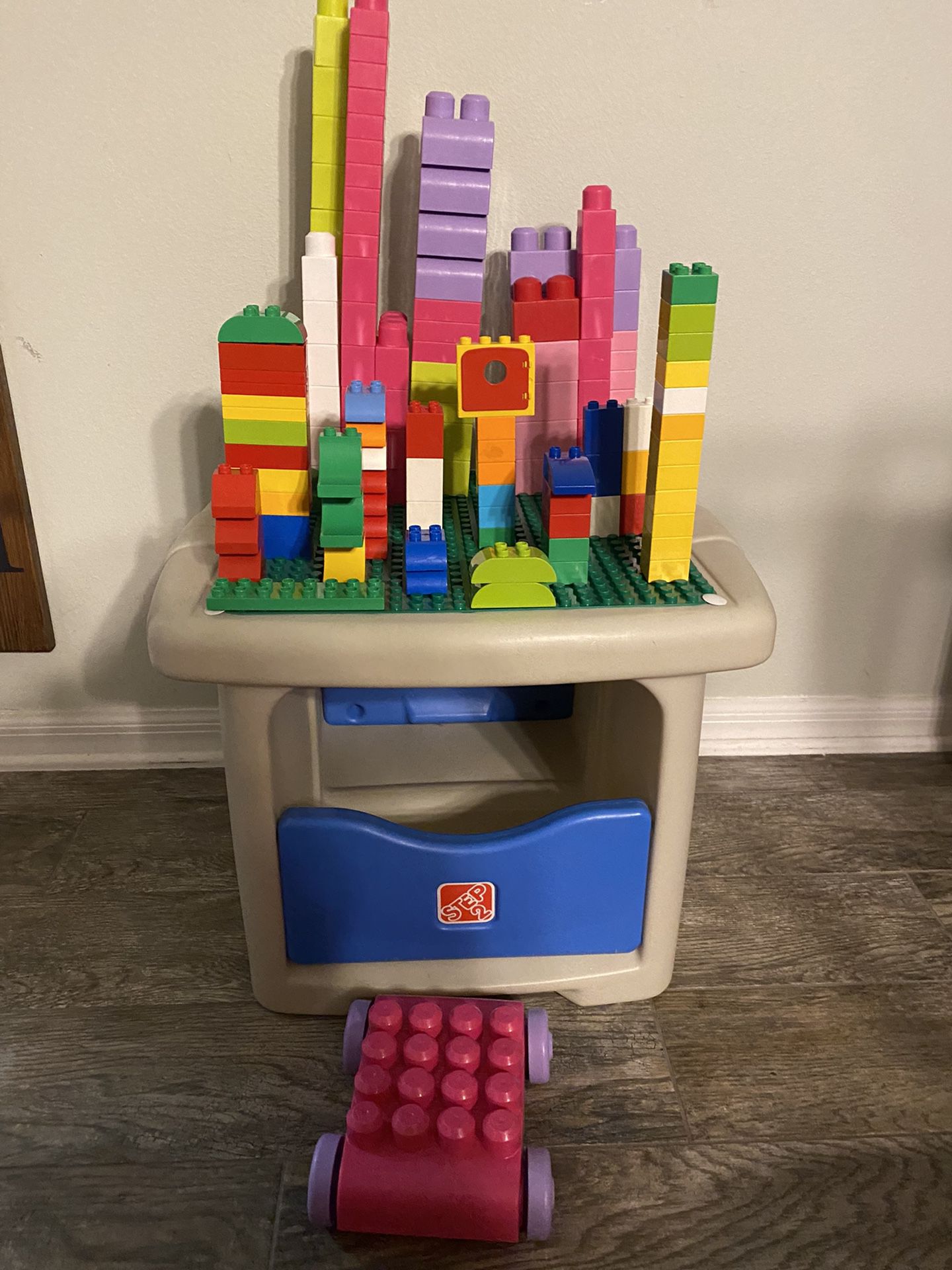 Step 2 - Lego / mega Block Storage Table with 66 Dulpo and 77 Mega blocks for Sale in Orlando, FL - OfferUp