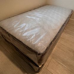 NEW TWIN SIZE SET MATTRESS AND BOX SPR+ING-2pcs