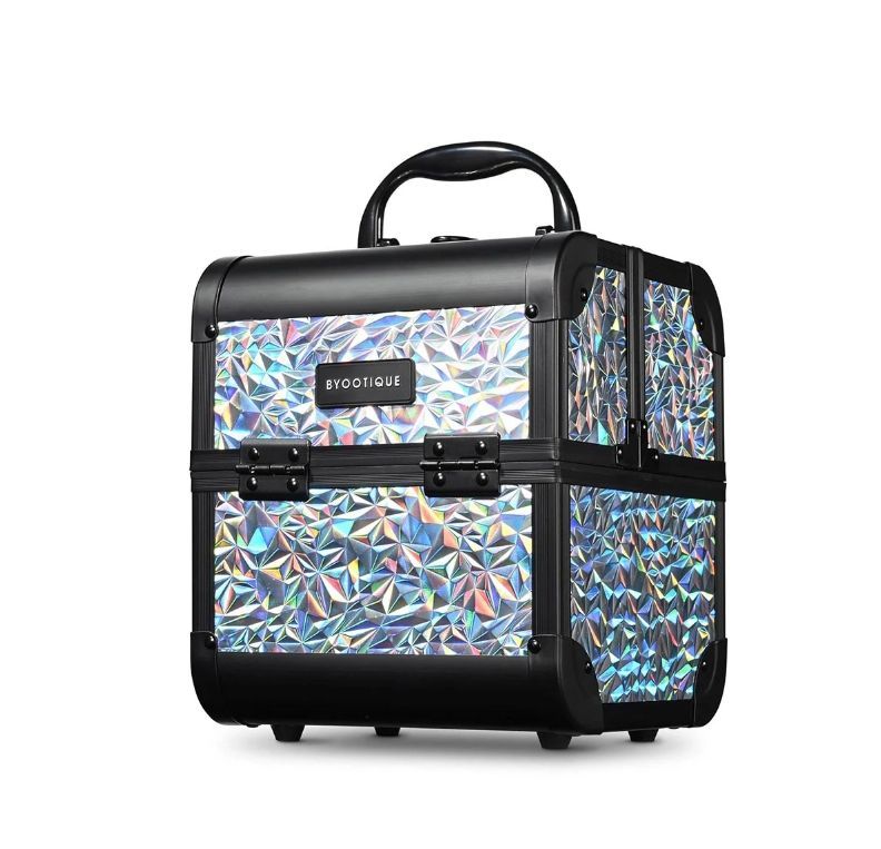 Byootique Mermaid Cube Makeup Box Cosmetic Case (Color: Silver) - Gift Idea - Halloween Sale