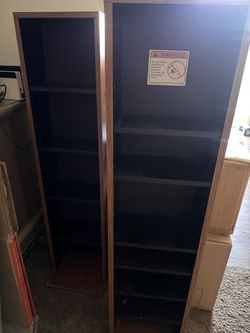 Tall Bookcase Shelving Units – Set of 2
