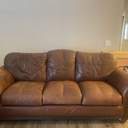 Brown Leather Sofa