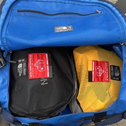 NEW THE NORTH FACE BASECAMP DUFFEL SIZE MEDIUM  71 LITERS  BLACK YELLOW BLUE
