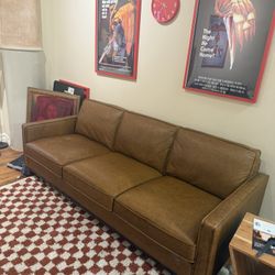 Brown Leather Couch 