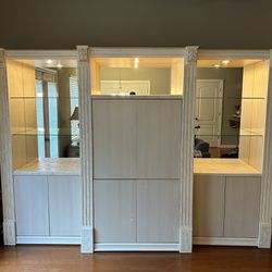 Entertainment center / Wall unit with lighted display shelves 
