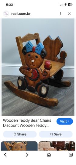 Children’s wooden teddy bear rocking chair/excellent condition/location Ladera Ranch, Orange County