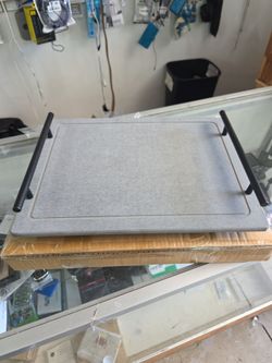 Stone drying mat 12x16 inch gray with black handle ,large,  for kitchen counter and bathroom