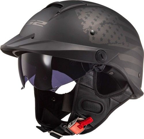 LS2 Helmets Rebellion 1812 Motorcycle Helmet - American Flag / Matte Black