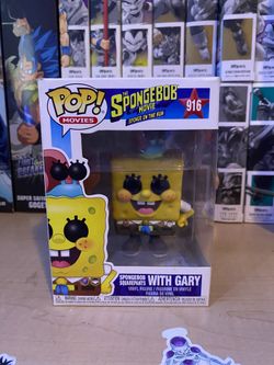 Kid Spongbob And Gary Pop From The 2021 Movie