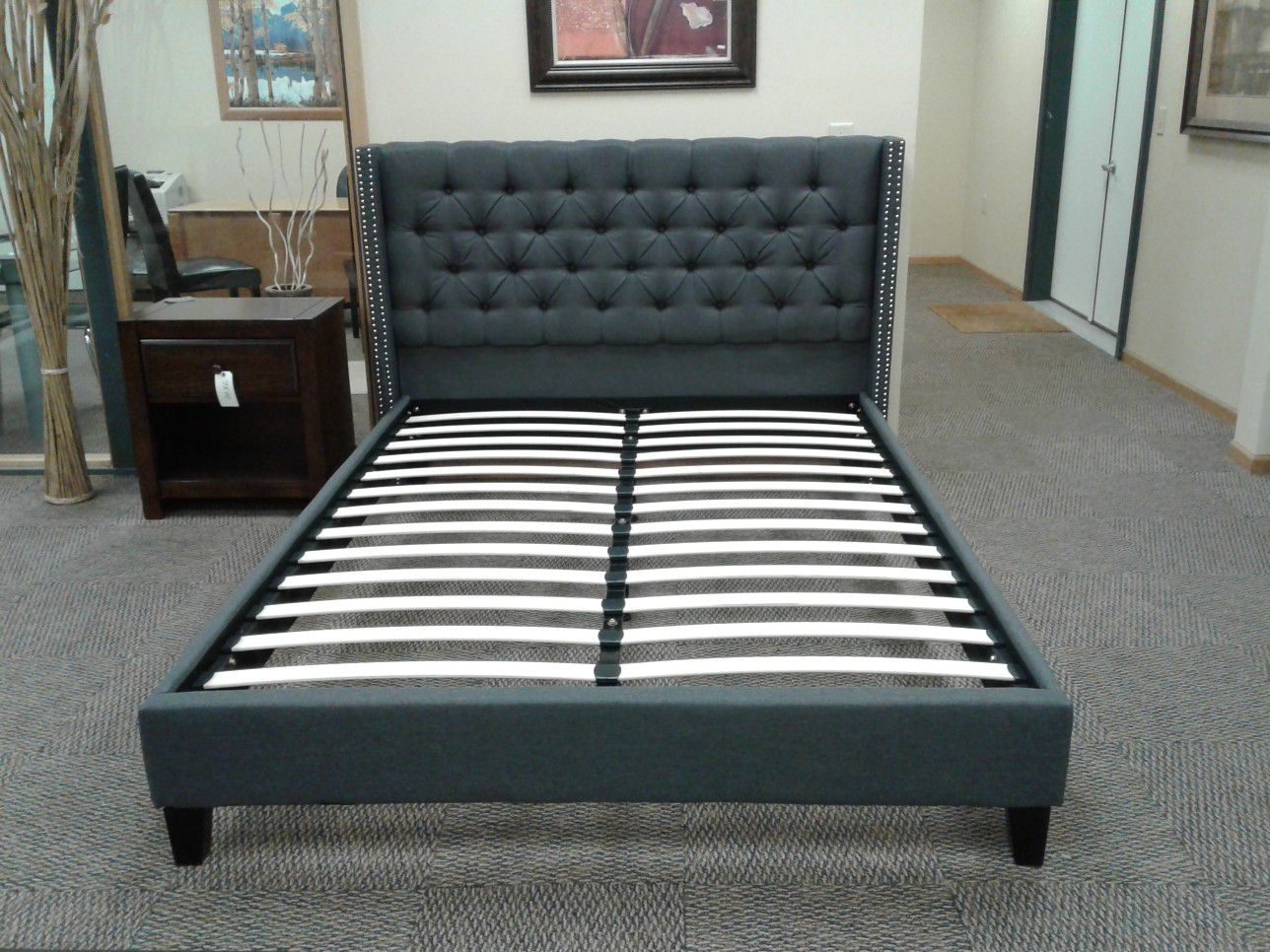 queen grey bed.brand new