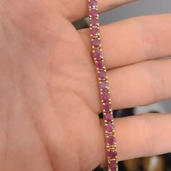 Pink Sapphire Tennis Bracelet 