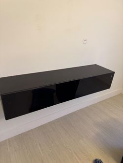 Black Floating TV Console / Wall-Mounted Cabinet