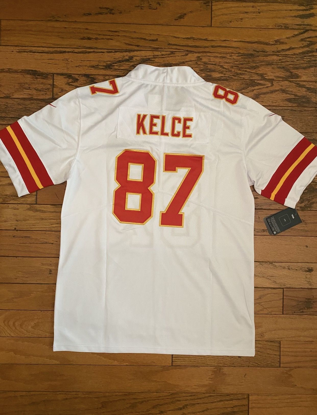 White Kansas City Chiefs Travis Kelcey Super Bowl Patches Jersey #87