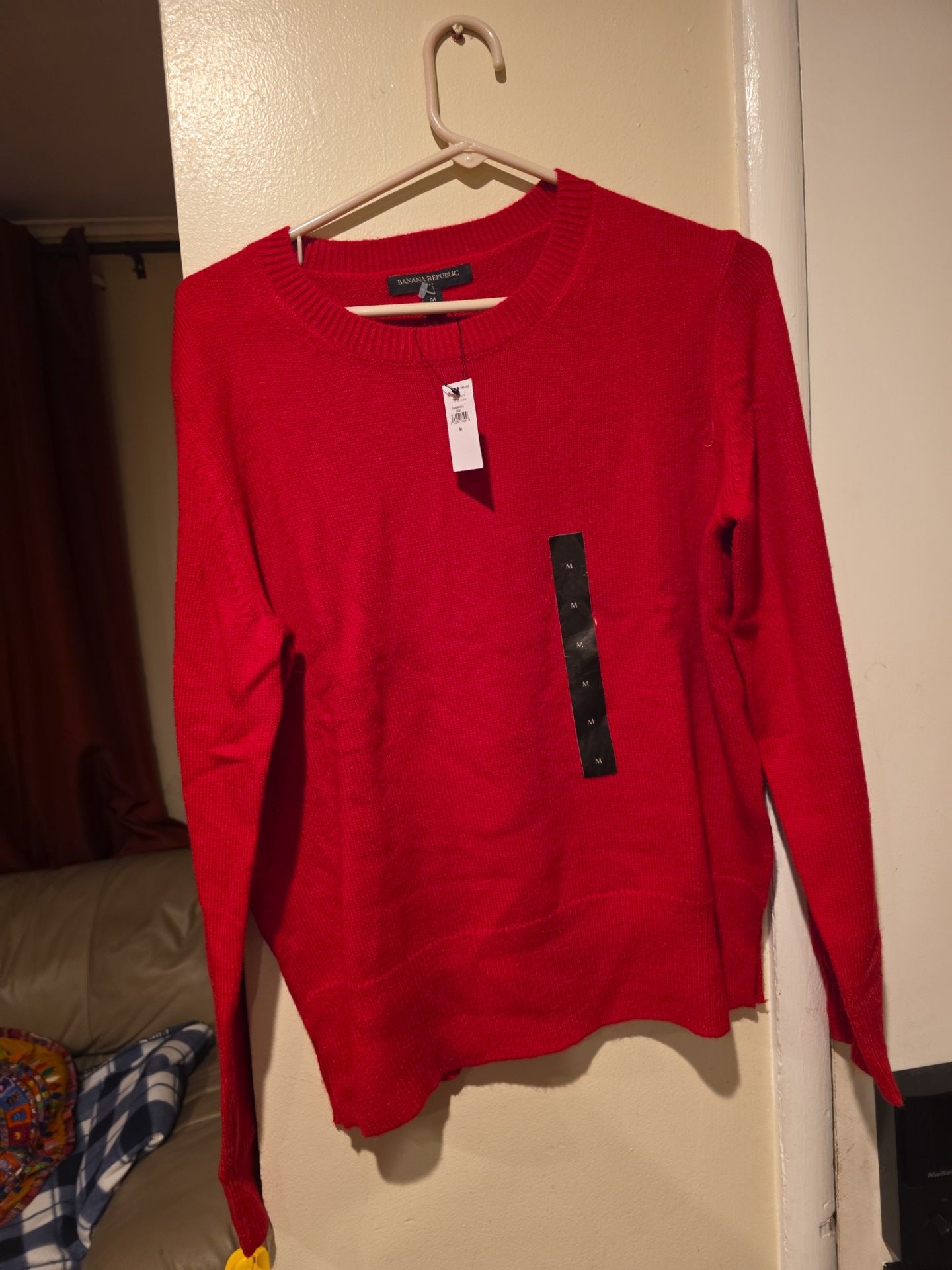Banana Republic Women's Size Small Pullover Sweater Red Cotton Blend