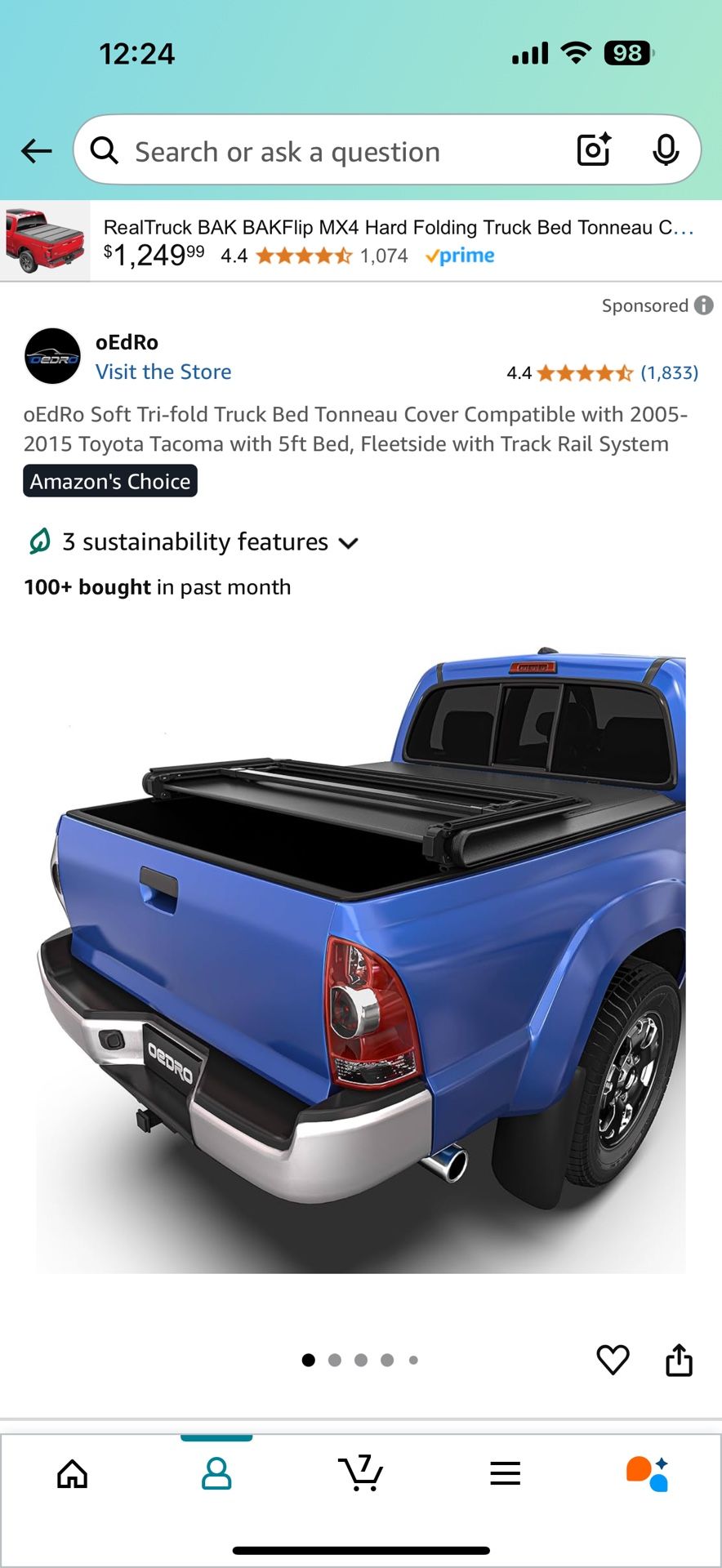 2005-2015 Cargo Cover For Toyota Tacoma With 5ft Bed