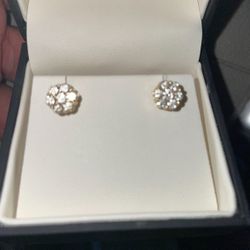 Diamond Cluster Earrings 1.50 CTW