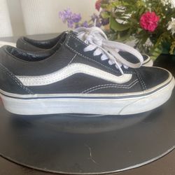 VANS Black Suede Canvas And White Leather Men 4 Women 5.5